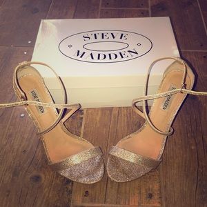 Steve Madden Glitter Gold Heels